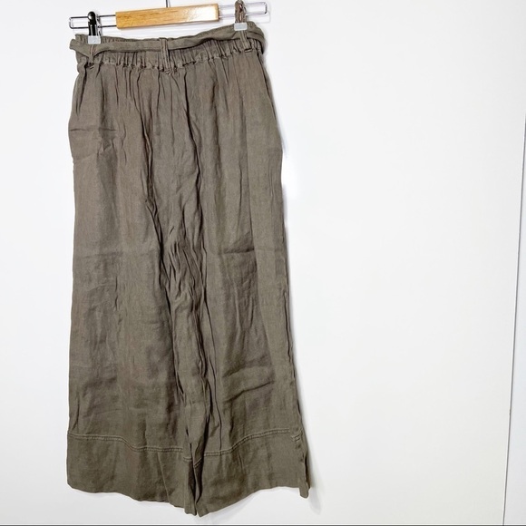 NWT Anthropologie Splendid Linen Slub Belted Cropped Wide Leg Pants - Picture 4 of 15